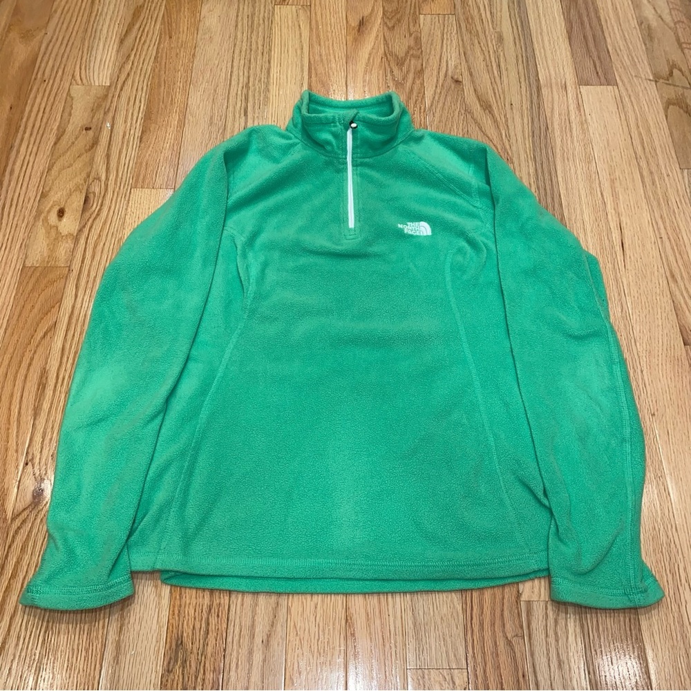 The North Face Women’s Fleece Green Long Sleeve Pull Over 1/4 Zipper Size Medium